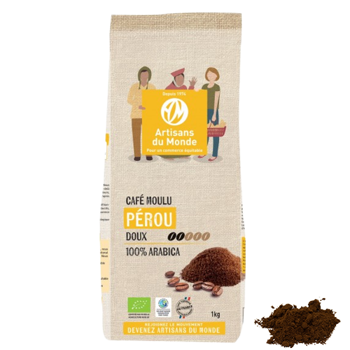 Café moulu - Pérou 100% Arabica - 1 kg - Moulu Aeropress Pochette 1 kg