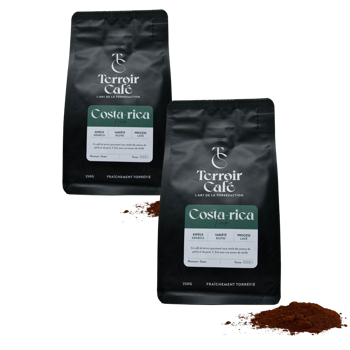 Gemahlener Kaffee - Costa Rica, Tico 1kg - Pack 2 × Mahlgrad Moka Beutel 1 kg
