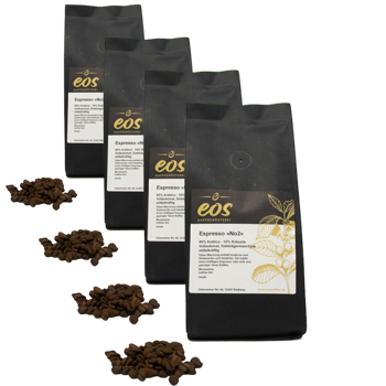 Cafe En Grain EOS Kaffeerösterei Espresso No2 500 G - Pack 4 × Grains Pochette 500 g