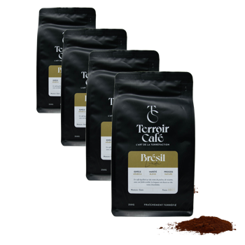 Caffè macinato - Brasile, Linda 250g - Pack 4 × Macinatura Espresso Bustina 250 g