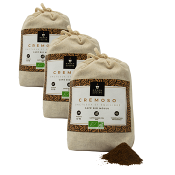 Gemahlener Kaffee - Cremoso - 250 g - Pack 3 × Mahlgrad Aeropress Beutel 250 g