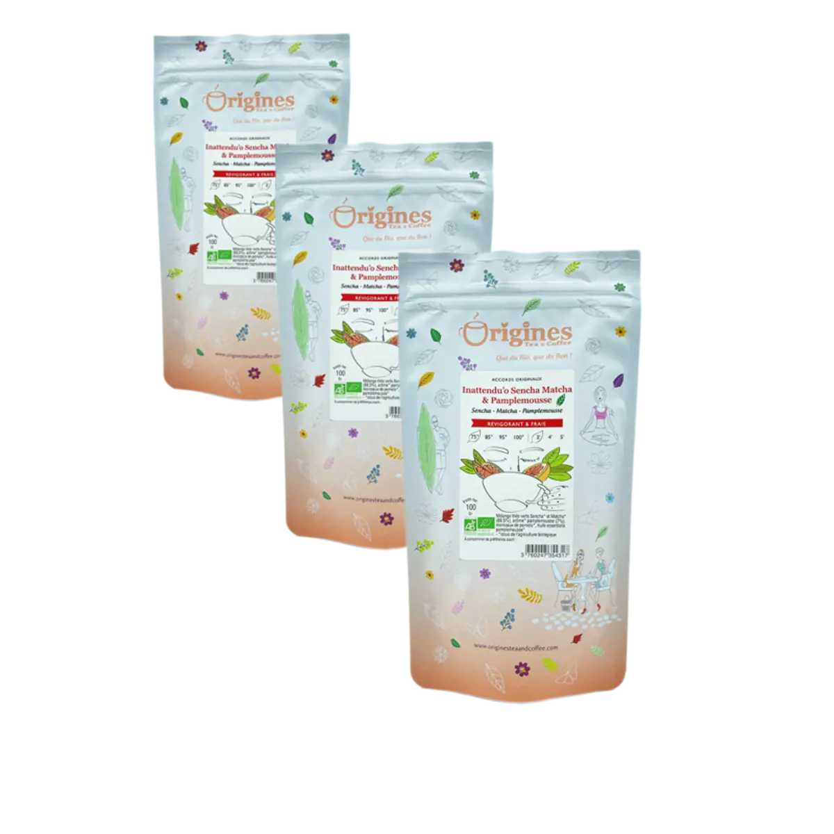 Origines Tea&Coffee The Vert Bio En Sachet Inattendu O Sencha Matcha Pamplemousse Japon 100G - 100 G by Origines Tea&Coffee