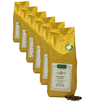 Caffè in grani - Caffè Colombia - 250g - Pack 6 × Chicchi Bustina 250 g