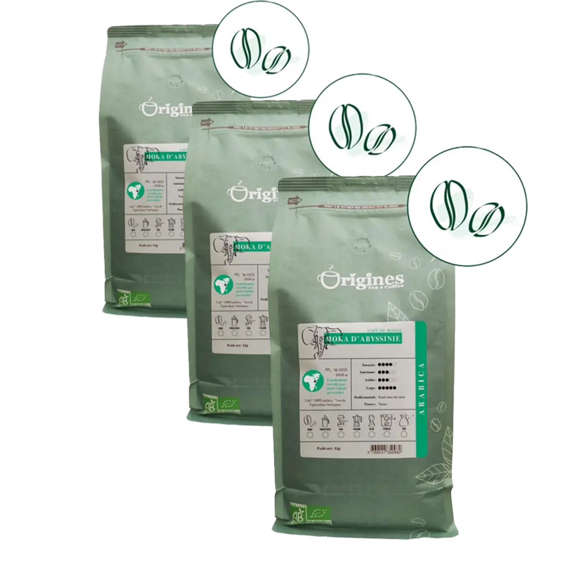 Gemahlener Kaffee  - Moka d'Abyssinie - 1kg by Origines Tea&Coffee