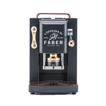 FABER Kaffeepadmaschine - Pro Deluxe Mat Black vermessingt 1,3 l - ESE (44mm) kompatibel
