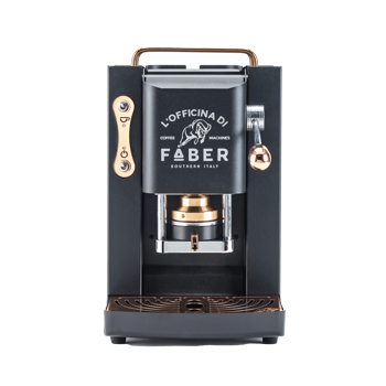 FABER PICCOLA SLOT BASIC - MACCHINA PER CAFFE CON PRESSACIALDA IN OTTONE -  TELAIO IN METALLO GRIGIO E