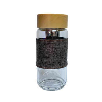 Glasflasche mit Teesieb, 400ml -braun - Pack 2 ×
