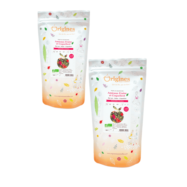 Thé Vert Bio en Vrac - Amicaux Fraise et Coquelicot Chine - 1kg by Origines Tea&Coffee