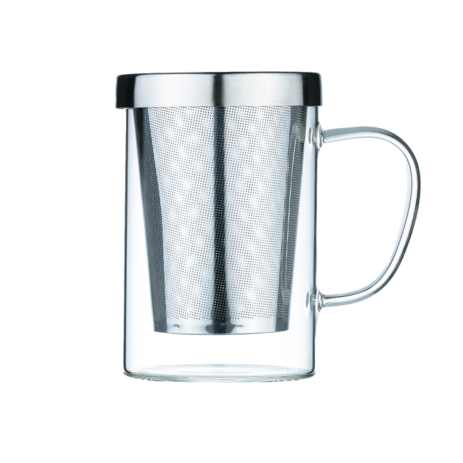 Tasse mit Deckel und Edelstahlfilter 400ml by Aulica
