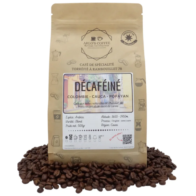 Cafe En Grain Arlo's Coffee Colombie Deca 500 G by ARLO'S COFFEE