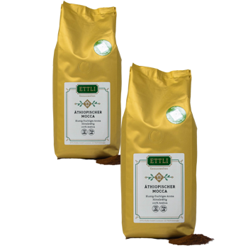 Ettli Kaffee Moka Ethiopien Moulu French Press - 1 Kg - Pack 2 × Moulu French press Pochette 1 kg