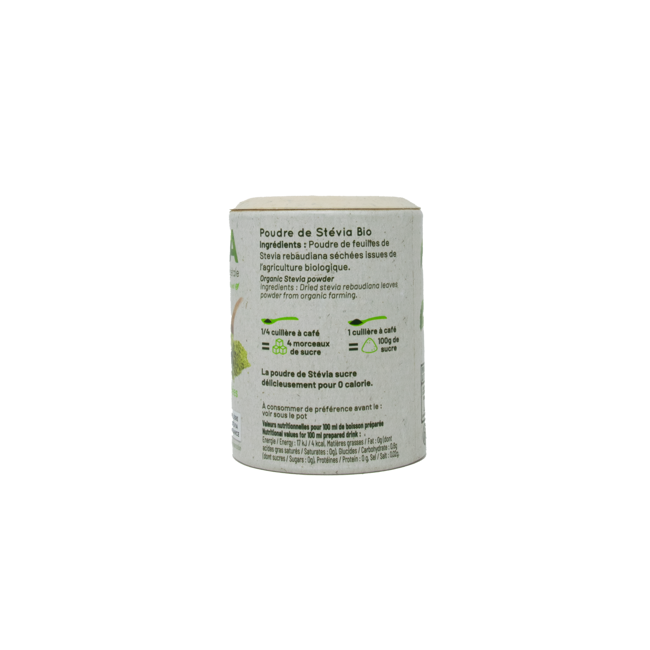 Zweiter Produktbild BIOVIA Stevia Blattpulver aus Frankreich - 50g by Oviatis