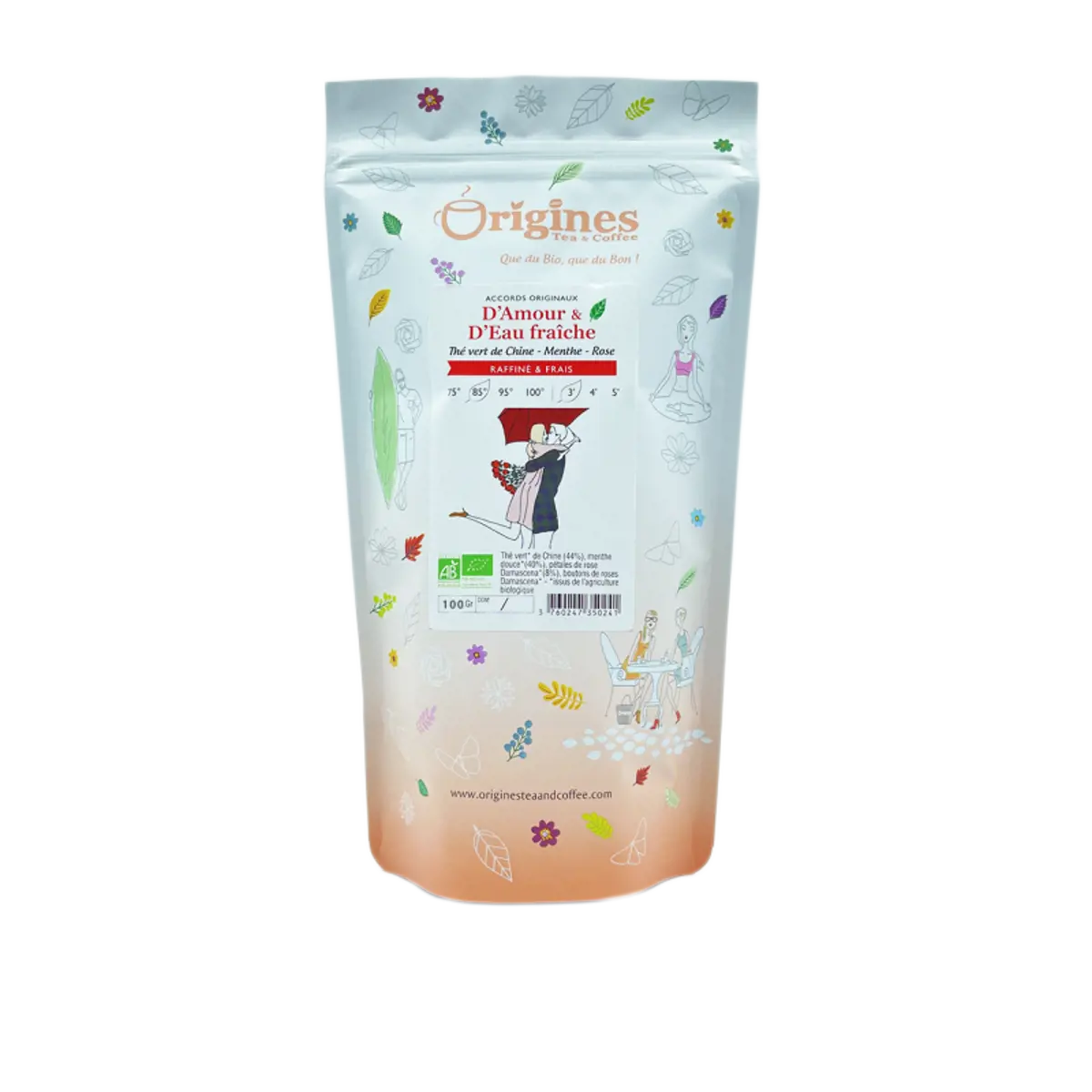 Origines Tea&Coffee The Vert Bio En Vrac D Amour Et D Eau Fraiche Chine 800G Fleur De The 800 G by Origines Tea&Coffee