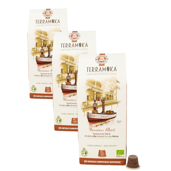 Terramoka Monsieur Albert Capsules 60 Capsules - Pack 3 × 60 Capsules compatible Nespresso®
