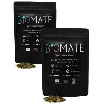Biomaté Rose Menthe Poivree- 50 G - Pack 2 × Pochette 50 g