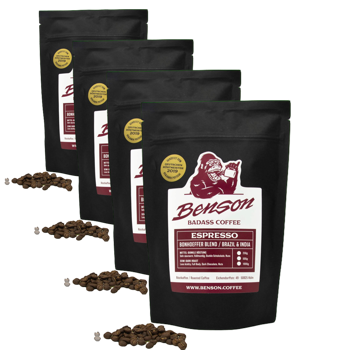 Caffè in grani -Bonhoeffer Blend, Espresso - 250g - Pack 4 × Chicchi Bustina 250 g
