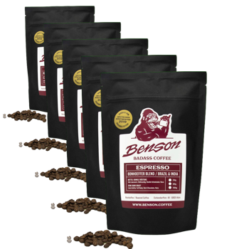 Caffè in grani -Bonhoeffer Blend, Espresso - 250g - Pack 5 × Chicchi Bustina 250 g