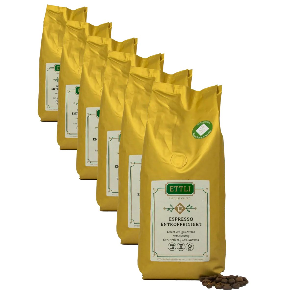 Caffè in grani - Espresso decaffeinato - 250g by ETTLI Kaffee