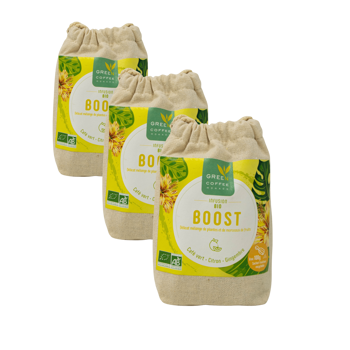 Grüner Kaffeeaufguss mit Ingwer- und Zitronengeschmack. - Pack 3 × Beutel 100 g
