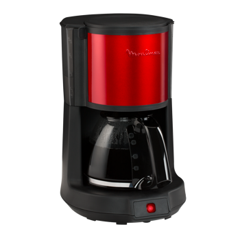 Cafetière Électrique Moulinex - Machine À Café Filtre Subito Rouge Inox 10/15 Tasses, 1,25 L - 