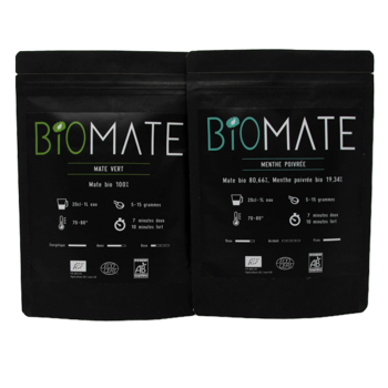 Biomaté Duo Decouverte Mate Vert Menthe Poivree Box Decouverte Cadeau 100 G - Coffret découverte 100 g