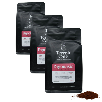 Gemahlener Kaffee - Papua, Raggiana 250g - Pack 3 × Mahlgrad Espresso Beutel 250 g