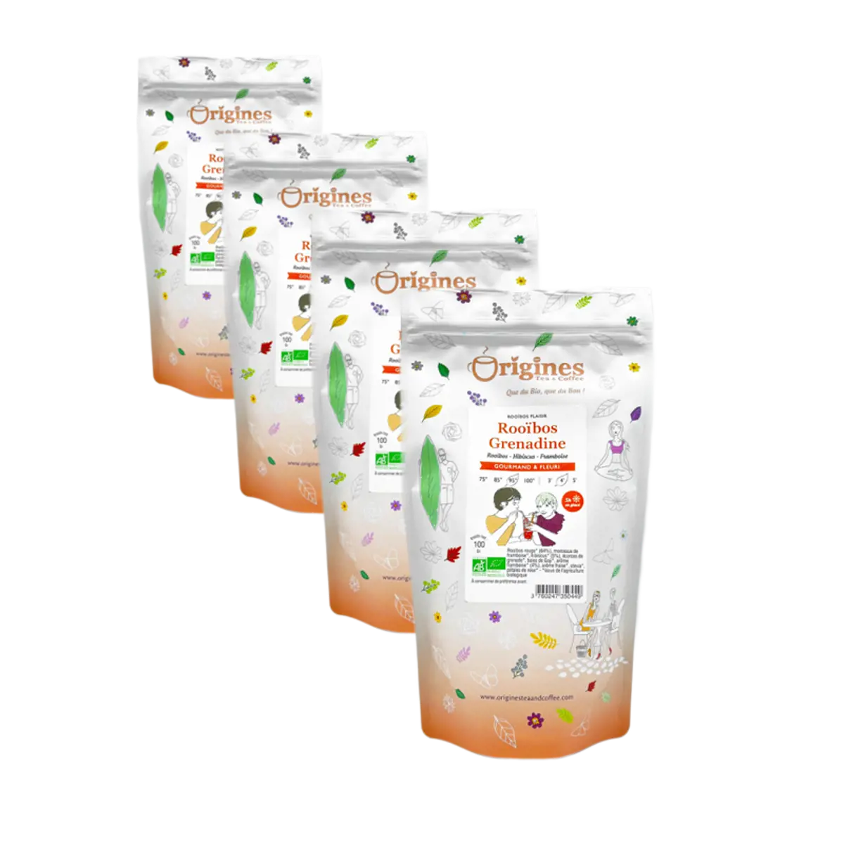 Origines Tea&Coffee Rooibos Grenadine En Sachet 100G - 100 G by Origines Tea&Coffee