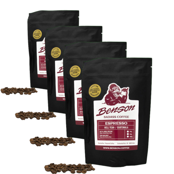Café En Grain Benson - Hell Yeah, Espresso - 250G - Pack 4 × Grains Pochette 250 g