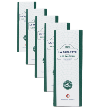 Les Copains De Bastien Tablette Pure Origine Iles Salomon 70 25G Tablette 25 G - Pack 5 × Tablette 25 g