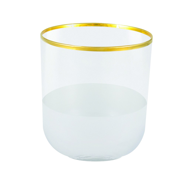 Bicchieri bassi per l'acqua bassi con bordo dorato - set da 6 by Aulica
