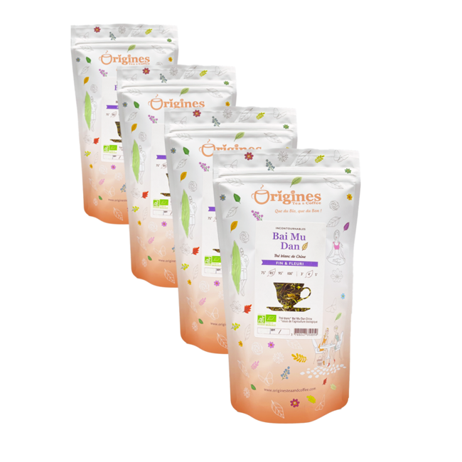 Origines Tea&Coffee The Blanc Bio Teebeutel Bai Mu Dan Chine 50G Sachets De The 50 G by Origines Tea&Coffee