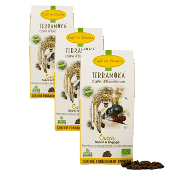 Terramoka Café En Grains - Sir Oscar - 200G - Pack 3 × Grains Boîte en carton 200 g