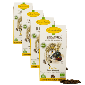 Kaffeebohnen - Sir Oscar - 200g - Pack 4 × Bohnen Pappschachtel 200 g
