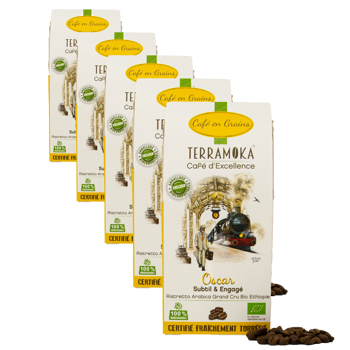Terramoka Café En Grains - Sir Oscar - 200G - Pack 5 × Grains Boîte en carton 200 g