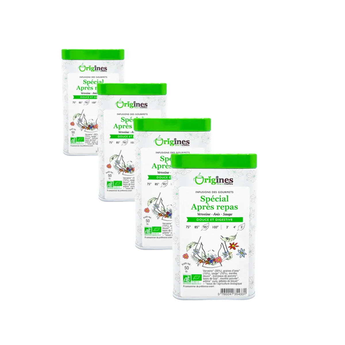Infusion Bio Spécial Après Repas Metall-Box - 80g by Origines Tea&Coffee