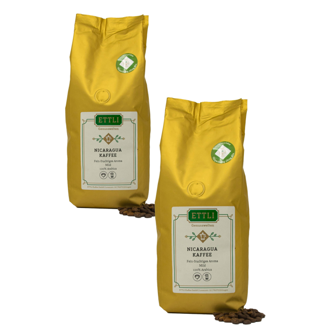 ETTLI Kaffee Café En Grains - Nicaragua Single Origin Whole Beans -1Kg by ETTLI Kaffee