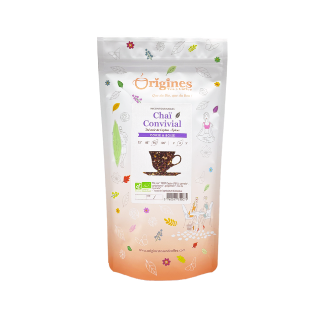 Origines Tea&Coffee The Noir Bio En Vrac Chai Convivial Ceylan 1Kg Fleur De The 1 Kg by Origines Tea&Coffee