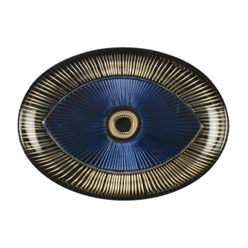 Aulica Ovale Platte mit Augenmotiv 22x15,5 cm  - 6er-Set - 