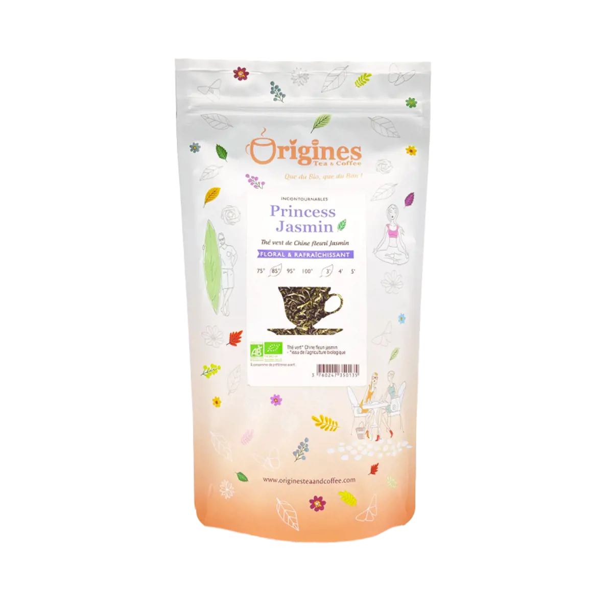 Origines Tea&Coffee The Vert Bio En Vrac Princess Jasmin Chine 1Kg Fleur De The 1 Kg by Origines Tea&Coffee