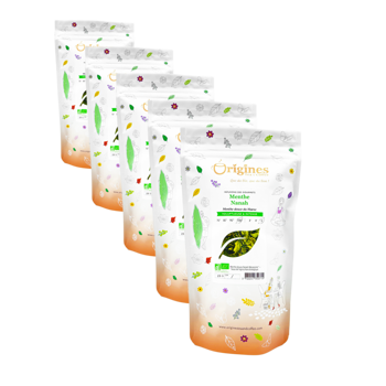 Infusion Bio Menthe Nanah Feuilles entières en Sachet - 20g - Pack 5 × Pochette 20 g
