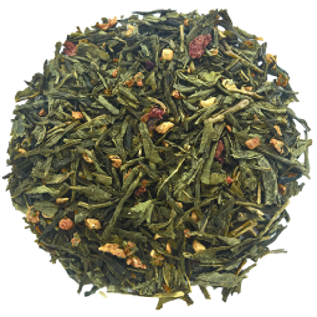 Secondo immagine del prodotto Tè Verde Bio sfuso - Amicaux Fraise et Coquelicot Chine - 1kg by Origines Tea&Coffee