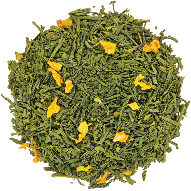 Secondo immagine del prodotto Tè Verde Bio in scatola di metallo - Inattendu'o Sencha Matcha & Pamplemousse Japon - 100g by Origines Tea&Coffee
