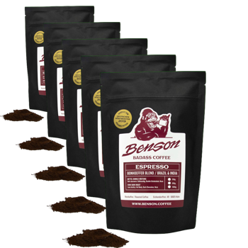 Benson Cafe Moulu Bonhoeffer Blend Espresso 250G Moulu Espresso - 250 G - Pack 5 × Moulu Espresso Pochette 250 g