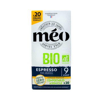 Café Méo Capsules Compostables Bio Espresso X20 20 Boites En Carton Compatible Nespresso - Capsule 106 g