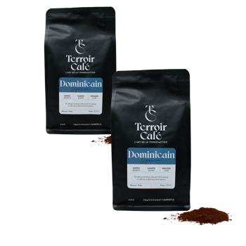 Gemahlener Kaffee - Dominikanische Republik, Iguana 1kg - Pack 2 × Mahlgrad Aeropress Beutel 1 kg