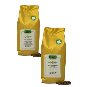 Ettli Kaffee Café En Grains - Bio Mélange - 1Kg - Pack 2 × Grains Pochette 1 kg