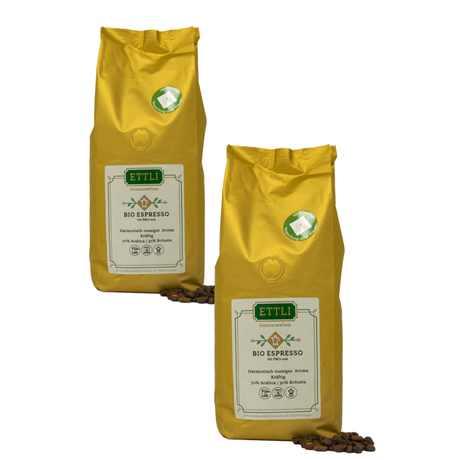 Kaffeebohnen - Bio Espresso - 1kg by ETTLI Kaffee