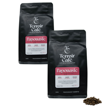 Terroir Cafe Café En Grains - Papouasie, Raggiana 1Kg - Pack 2 × Grains Pochette 1 kg