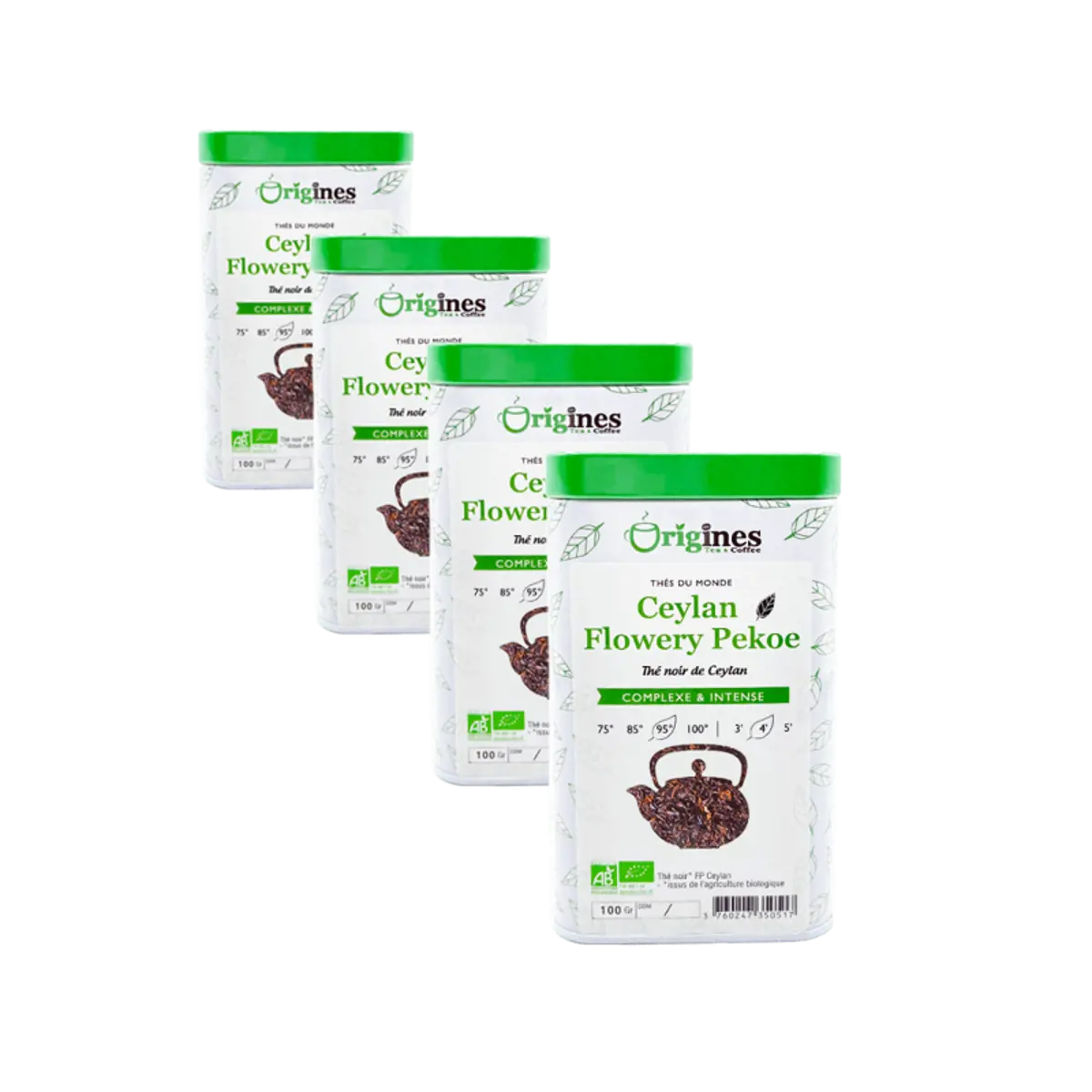 Tè Nero Bio in scatola di metallo - Ceylan Flowery Pekoe - 100g by Origines Tea&Coffee