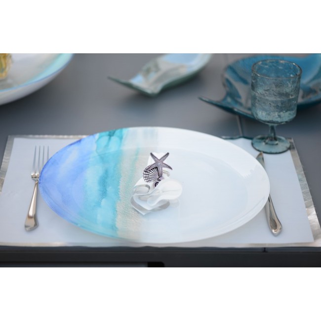 Dritter Produktbild Glasteller im Ozean-Design by Aulica